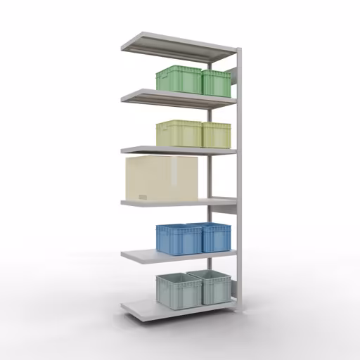 Figure n° 14 de l'article, système d'étagères enfichables MULTIplus330, 2500 x 1000 x 500 mm, 6 étagères, RAL 7035 gris clair du groupe de produits système enfichable de Schulte Lagertechnik