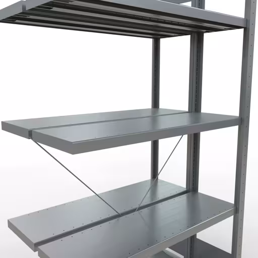 Étagère supplémentaire, étagère double, étagère, système enfichable MULTIplus250, 2000 x 1000 x (2x300) mm, 2x5 étagères, traverse, galvanisé avec réf. 14235-A Rayonnage supplémentaire, rayonnage double, système d'étagères MULTIplus250, 2000 x 1000 x (2x300) mm, 2x5 étagères, traverse, galvanisé de Schulte Lagertechnik de la catégorie étagères