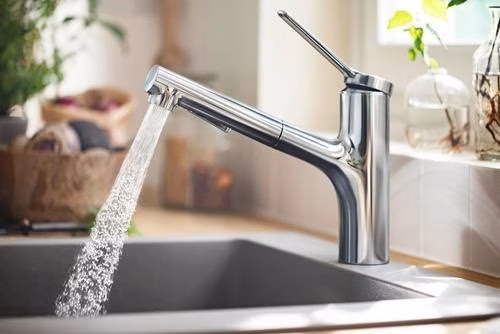 Hansgrohe Miscelatore monocomando per lavello Zesis M33 150, doccetta estraibile, 2jet cromo