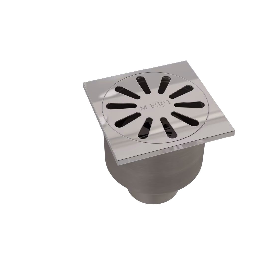 Siphon de sol MERT série HK, avec grille en acier inoxydable, 100 x 100 mm, vertical, de la marque Mert Siphon de sol MERT série HK, avec grille en acier inoxydable, 100 x 100 mm ou 150 x 150 mm, référence DU-HK-450-A.