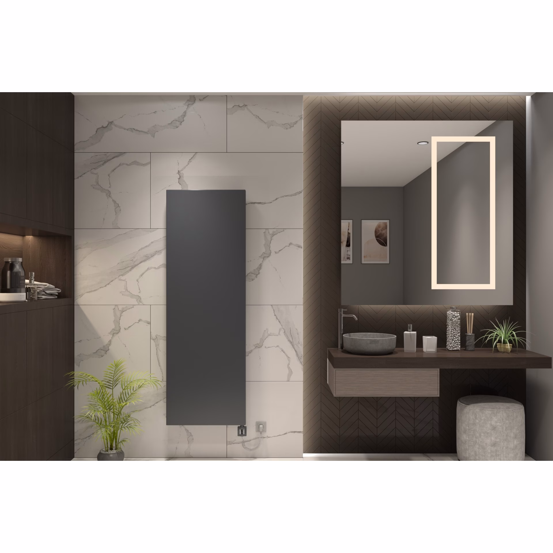 Ohne Text 2283667778454866884 MERT Design Cover - Couverture pour anciens radiateurs de salle de bains de 400x1200 mm, anthracite