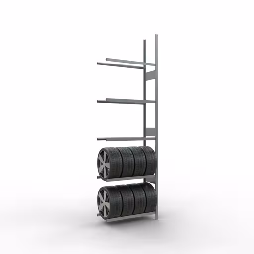 Rayonnage supplémentaire, rayonnage à roues/pneus, 3500 x 1050 x 400 mm, galvanisé, 5 niveaux de stockage de Schulte Lagertechnik de la gamme de rayonnages à étagères