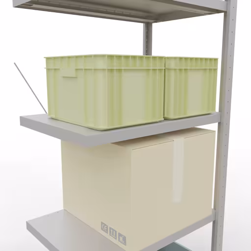 Immagine aggiuntiva dell'articolo Ripiano aggiuntivo, scaffale MULTIplus250 sistema a innesto, 2000 x 750 x 500 mm (AxLxP), 5 ripiani, traversa, RAL 7035 grigio chiaro da ripiano aggiuntivo