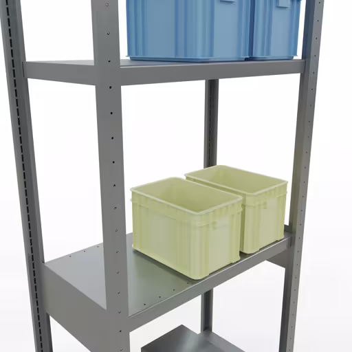 Étagère de base, étagère, système enfichable MULTIplus250, 3000 x 750 x 400 mm, 7 étagères, galvanisée de Schulte Lagertechnik de la catégorie du système enfichable