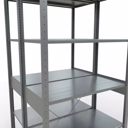 Figura n. 7 dell'articolo scaffale base, scaffale doppio, sistema a innesto per scaffali MULTIplus150, 2500 x 1000 x (2x500) mm (AxLxP), 2x6 ripiani, traversa, zincato dal gruppo di prodotti scaffali della marca Schulte Lagertechnik