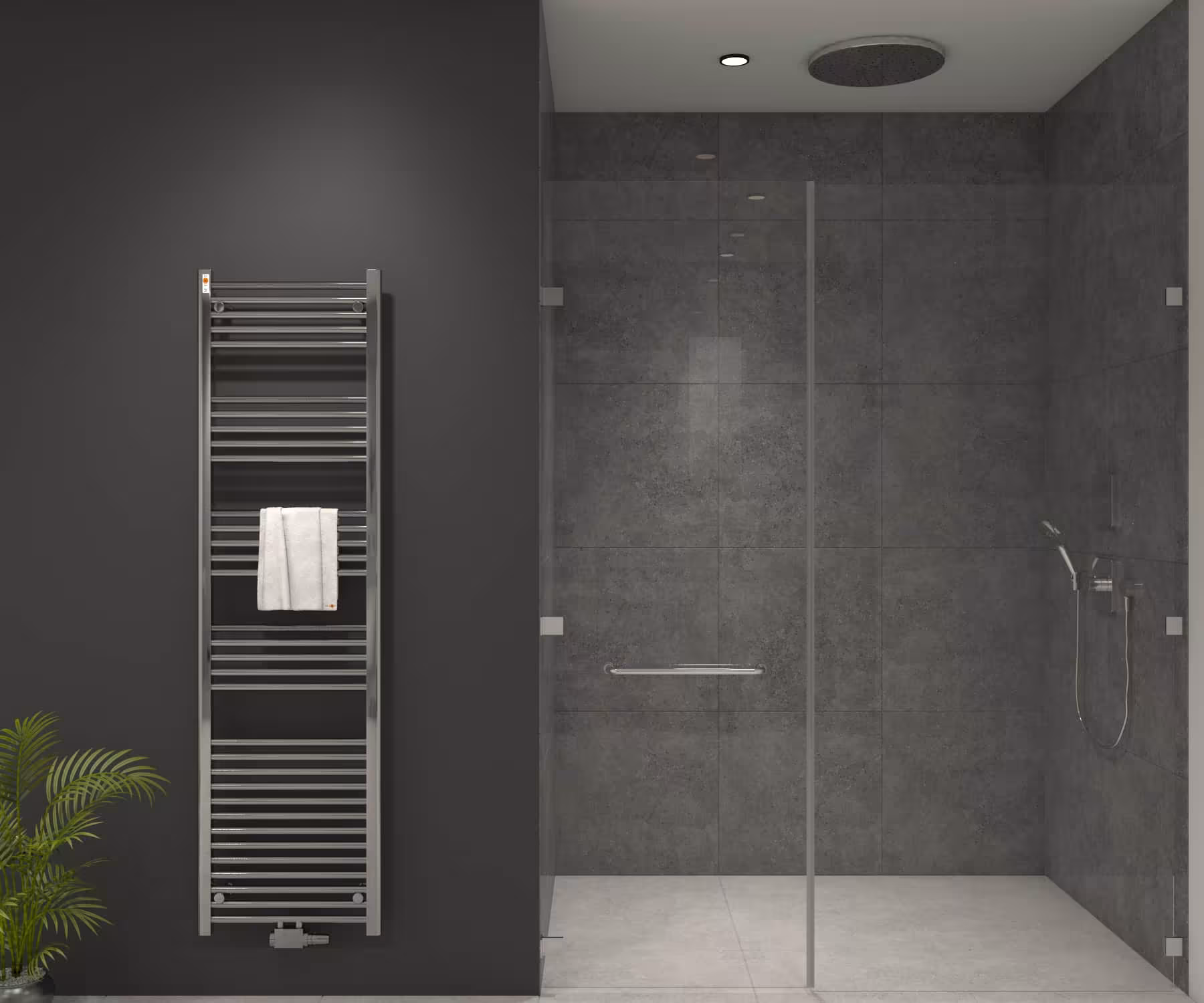 Radiatore da bagno MERT cromato dritto, attacco centrale, radiatore da bagno, articolo n. 3-50x180 m