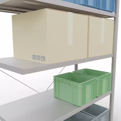 Figure n° 7 de l'article étagère supplémentaire pour système enfichable 2000x1300x600 mm, type 250 kg, gris clair du groupe de produits système enfichable de Schulte Lagertechnik