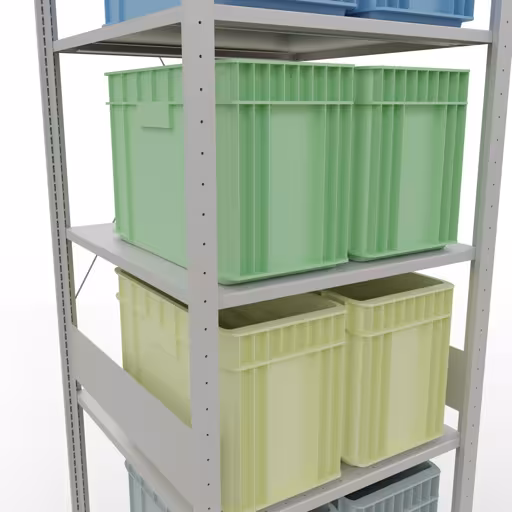 Scaffale base, scaffale, sistema a innesto MULTIplus150, 3000 x 750 x 800 mm (AxLxP), 7 ripiani, traversa, RAL 7035 grigio chiaro della marca Schulte Lagertechnik dalla gamma dei sistemi a innesto