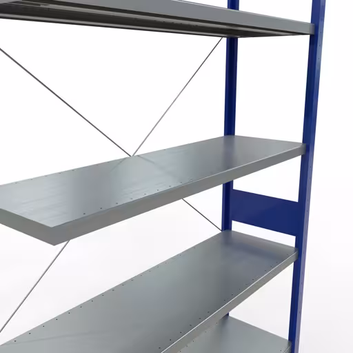 Figure n° 7 de l'article Système d'étagères enfichables MULTIplus250, 3000 x 1300 x 400 mm, 7 étagères, traverse, RAL 5010 bleu gentiane/galvanisé du groupe de produits Systèmes enfichables de Schulte Lagertechnik.