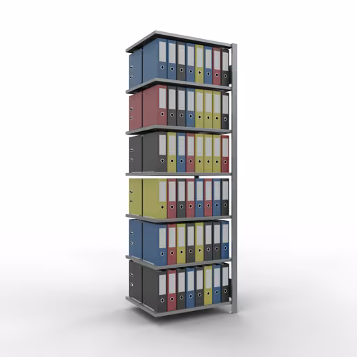Figure n° 16 de l'article, étagère de bureau, système enfichable MULTIplus150, 2300 x 750 x 600 mm, 7 étagères, galvanisées, avec butée centrale du groupe de produits étagères de bureau de Schulte Lagertechnik