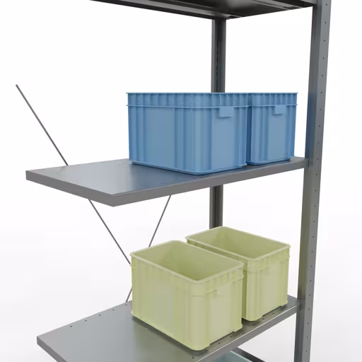 Scaffali componibili, scaffali, sistema a innesto MULTIplus150, 2000 x 750 x 400 mm (AxLxP), 5 ripiani, traversa, zincato della marca Schulte Lagertechnik della gamma dei sistemi a innesto