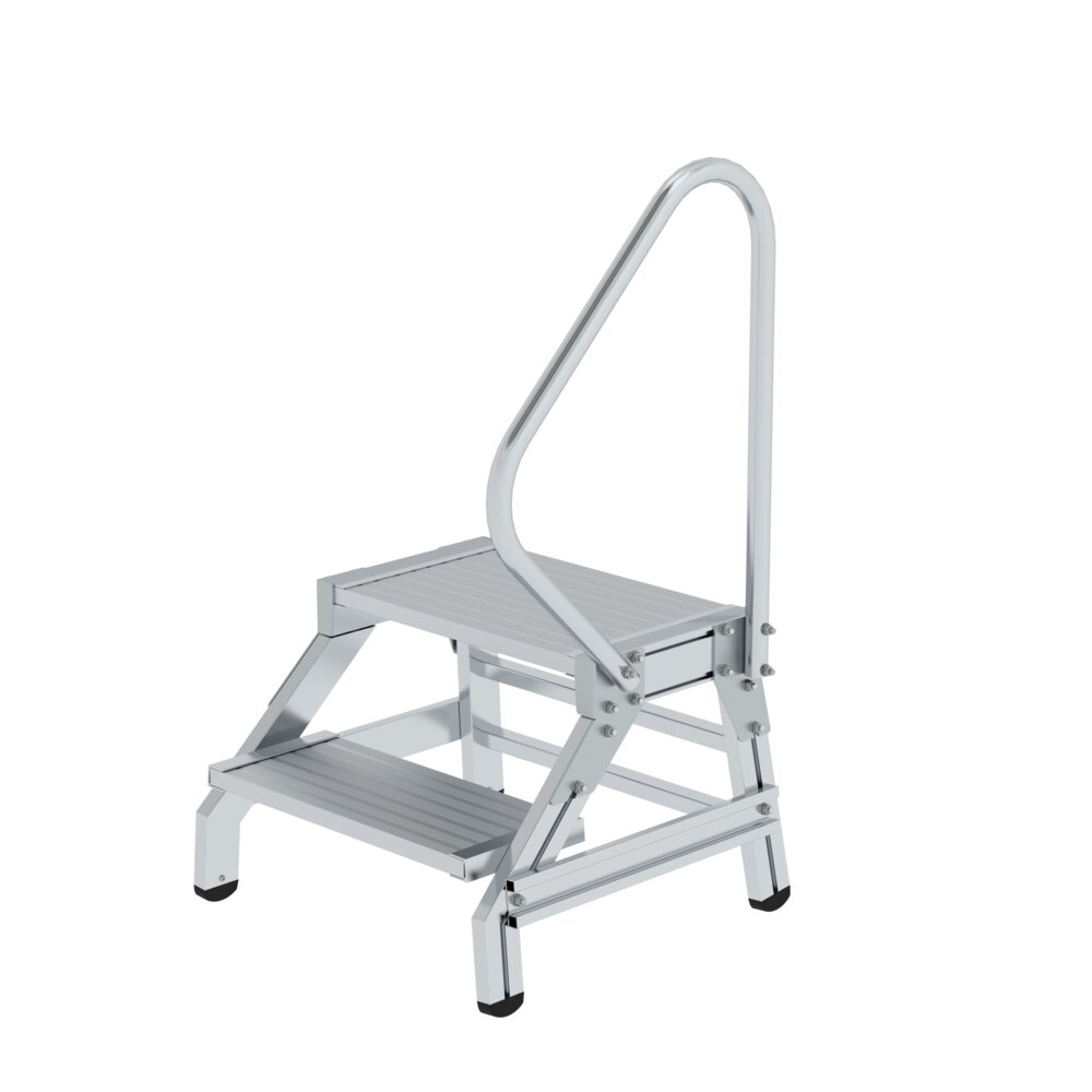 Marche de montage Munk avec main courante, 2 marches, de Günzburger Steigtechnik Marchepied Munk avec rampe, catégorie « Marches », référence 050178