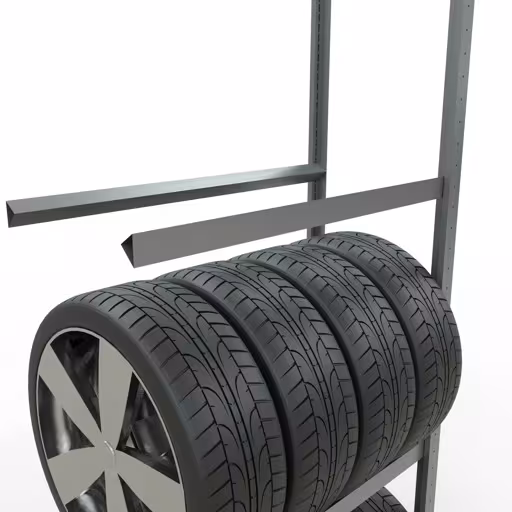 Rayonnage supplémentaire, rayonnage à roues/pneus, 2750 x 900 x 400 mm, galvanisé, 4 niveaux de stockage de Schulte Lagertechnik de la catégorie rayonnages à étagères