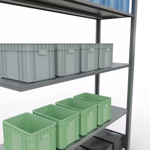 Image du produit n° 7 de l'article étagère complémentaire, étagère, système enfichable MULTIplus150, 2000 x 1300 x 400 mm, 5 étagères, galvanisé de la gamme de produits du système enfichable de Schulte Lagertechnik