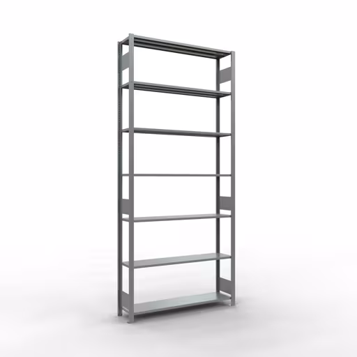 Scaffale base, scaffale, sistema a innesto MULTIplus150, 3000 x 1300 x 300 mm (AxLxP), 7 ripiani, barre longitudinali, zincato di Schulte Lagertechnik con l'articolo n. 12732-130-LR