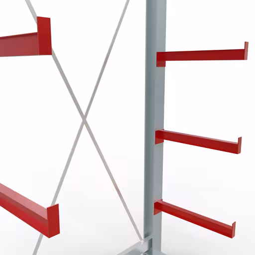 Figura n. 12 dell'articolo Scaffale completo K 3000, unilaterale, 2500 x 1300 x 600 mm, RAL 7001 / RAL 3000, 5 livelli di stoccaggio del gruppo di prodotti scaffalature cantilever della marca Schulte Lagertechnik