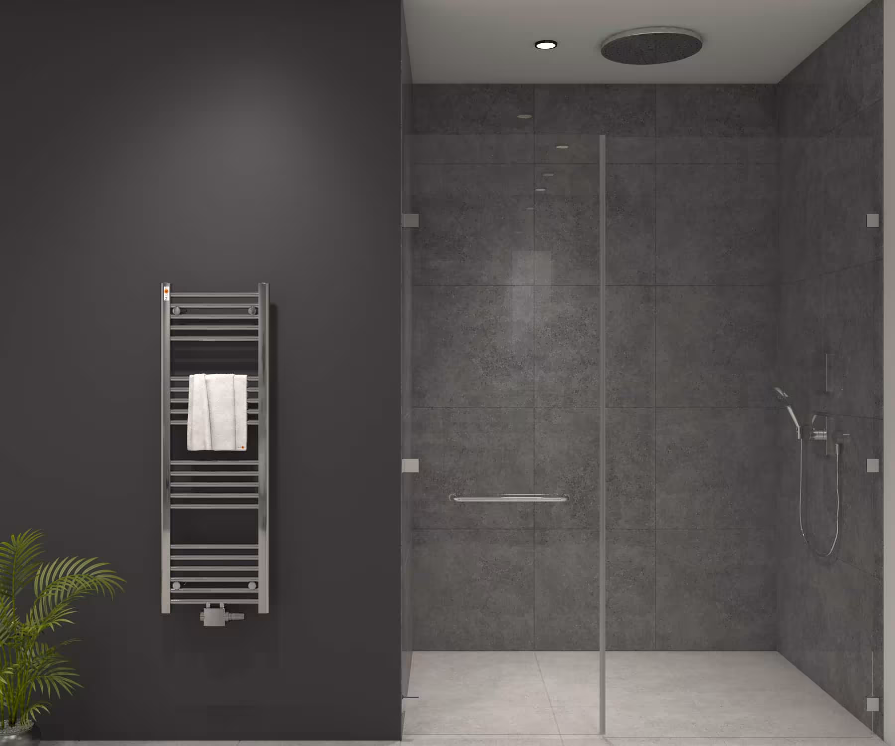 Radiatore da bagno MERT cromato dritto, attacco centrale, radiatore da bagno, articolo n. 3-40x120 m