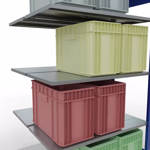 Étagères supplémentaires, étagères doubles, système d'étagères MULTIplus150, 2000 x 1000 x (2x500) mm, 2x5 étagères, RAL 5010 bleu gentiane de la marque Schulte Lagertechnik de la gamme d'étagères