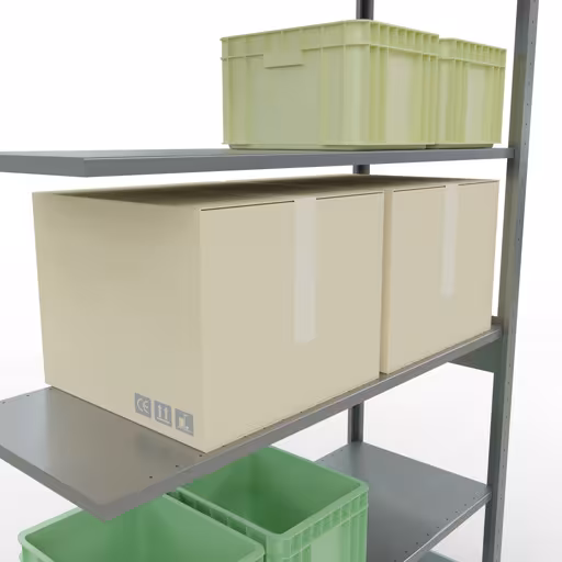 Scaffali aggiuntivi, scaffali, sistema a innesto MULTIplus150, 2500 x 1300 x 500 mm (AxLxP), 6 ripiani, barre longitudinali, zincato di Schulte Lagertechnik con l'articolo n. 12756-130-LR