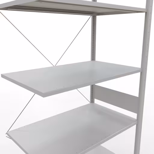 Scaffali aggiuntivi, scaffali, sistema a innesto MULTIplus85, 3000 x 1000 x 600 mm (AxLxP), 7 ripiani, traversa, RAL 7035 grigio chiaro di Schulte Lagertechnik dalla categoria Sistemi a innesto