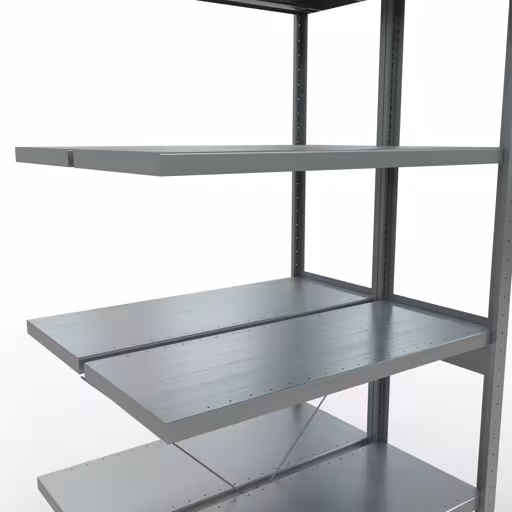 Image supplémentaire de l'article Étagère supplémentaire, étagère double, système d'étagères MULTIplus250, 2500 x 1000 x (2x400) mm, 2x6 étagères, traverse, galvanisé à partir d'étagères doubles