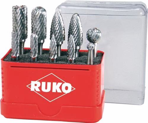 Frässtiftsatz Schaft-Durchmesser 6mm 10-teilig HM ZYA-ST/WRC/SPG/RBF/KUD RUKO aus der Kategorie Fräser mit der Teilenummer 8000421356