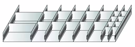 Jeu de plateaux à fentes 2 pour hauteur de tiroir 100 mm de Schulte Lagertechnik Kit de plateaux à fentes 2 pour hauteur de tiroir 100 mm, accessoires, réf. 25051