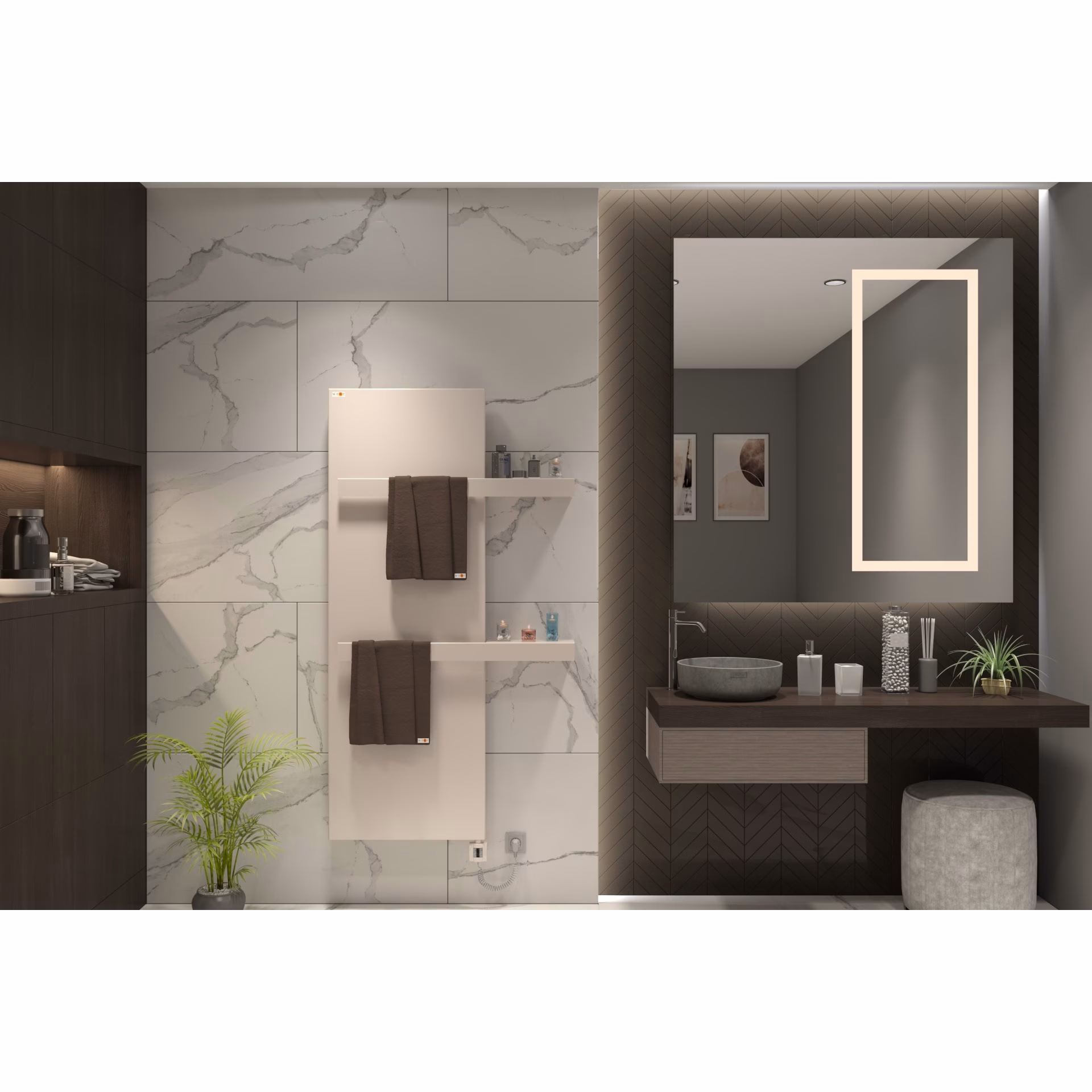 Ohne Text 4600928846122632238 MERT Design Cover - Couverture pour anciens radiateurs de salle de bains de 500x1200 mm, blanc