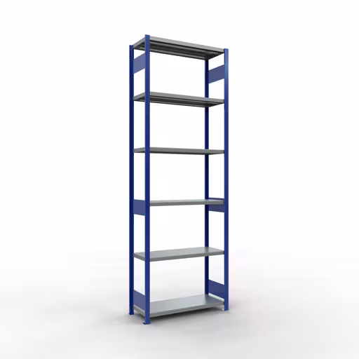 Figura n. 13 dell'articolo scaffale base, scaffale, sistema a innesto MULTIplus250, 3000 x 1000 x 400 mm (AxLxP), 7 ripiani, barre longitudinali, RAL 5010 blu genziana/zincato del gruppo di prodotti sistema a innesto della marca Schulte Lagertechnik