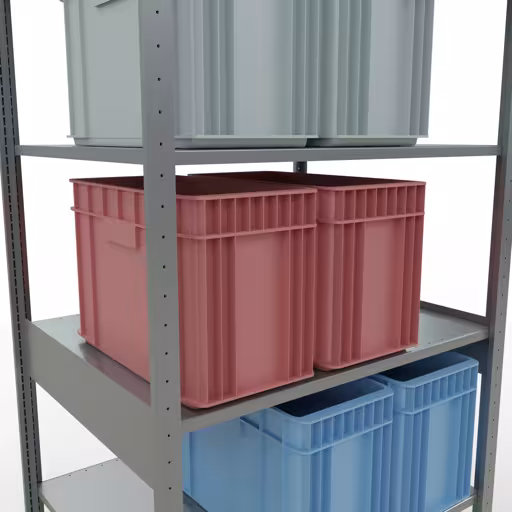 Étagère de base, étagère, système enfichable MULTIplus150, 2500 x 1000 x 800 mm, 6 étagères, barre de longueur, galvanisée avec réf. 12781-LR Étagère de base, étagère, système enfichable MULTIplus150, 2500 x 1000 x 800 mm, 6 étagères, galvanisée de Schulte Lagertechnik de la catégorie du système enfichable