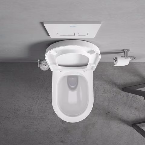 Detailbild 4042994 Set per WC sospeso Duravit ME by Starck, senza bordo, scarico Durafix, bianco, incluso sedile del WC con chiusura ammortizzata