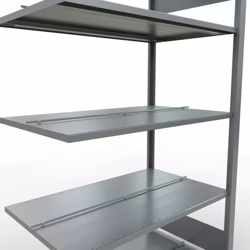 Figure n° 9 de l'article étagère complémentaire, étagère de bureau, système enfichable MULTIplus150, 1800 x 1000 x 600 mm, 5 étagères, galvanisée, avec butée centrale de la gamme d'étagères de bureau de Schulte Lagertechnik