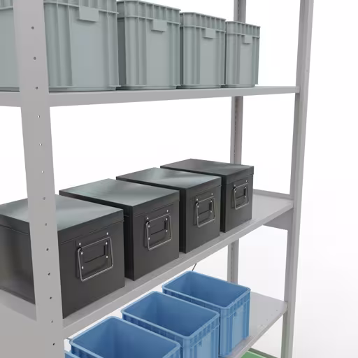 Image du produit n° 8 de l'article étagère de base du système enfichable 2500x1300x300 mm, type 150 kg, gris clair de la gamme de produits du système enfichable de Schulte Lagertechnik