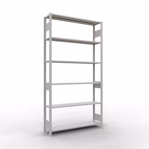Image du produit n° 13 de l'article étagère de base, étagère, système enfichable MULTIplus150, 2500 x 1300 x 300 mm, 6 étagères, RAL 7035 gris clair de la gamme de produits du système enfichable de Schulte Lagertechnik