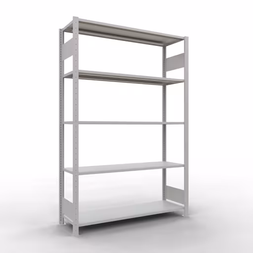 Étagère de base, étagère, système enfichable MULTIplus150, 2000 x 1300 x 400 mm, 5 étagères, gris clair RAL 7035 de Schulte Lagertechnik avec le réf. 32640-130-LR