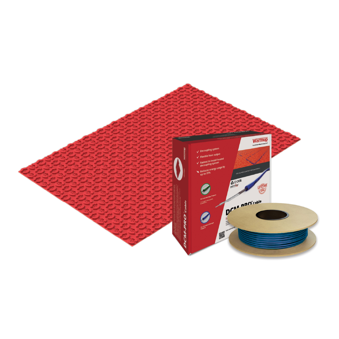 Câble chauffant Warmup DCM-PRO, 1050 watts, 7 m², longueur 76,2 m, de la marque Warmup Conducteur chauffant Warmup DCM-PRO de la gamme de chauffage au sol WarmUp, référence DCM-C-7