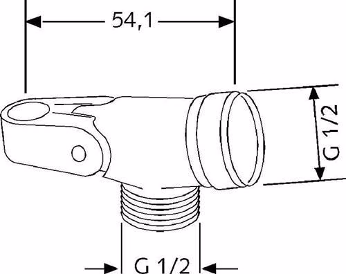 Technische Zeichnung 4032179 KLUDI Support de douche avec pièce articulée chromé