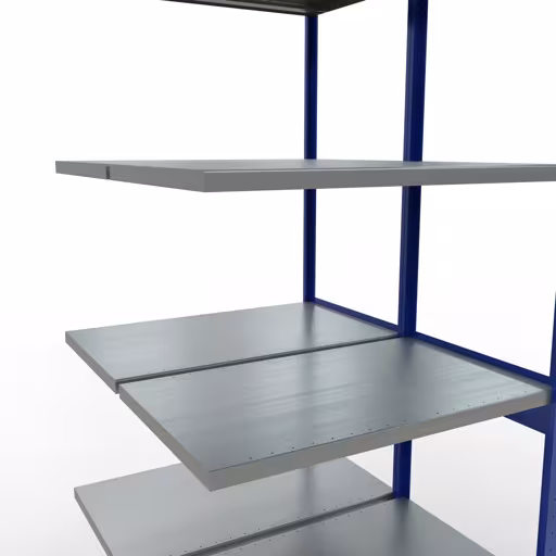 Anbauregal, Doppelregal, Fachbodenregal Stecksystem MULTIplus250, 3000 x 1000 x (2x600) mm (HxBxT), 2x7 Fachböden, Längenriegel, RAL 5010 enzianblau aus der Kategorie Doppelregale mit der GTIN 4058255035816 Anbauregal, Doppelregal, Fachbodenregal Stecksystem MULTIplus250, 3000 x 1000 x (2x600) mm (HxBxT), 2x7 Fachböden, Längenriegel, RAL 5010 enzianblau von der Marke Schulte Lagertechnik aus der Produktreihe Fachbodenregale