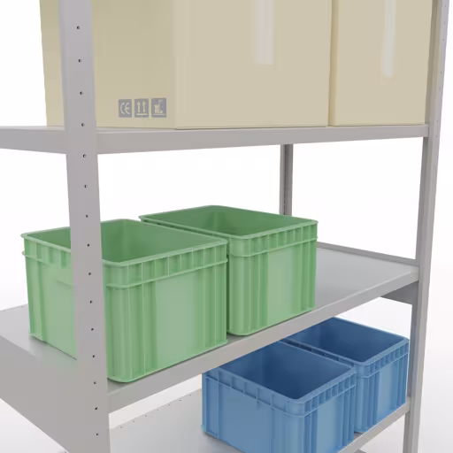 Figure n° 15 de l'article étagère de base, système d'étagères enfichables MULTIplus250, 2500 x 1300 x 600 mm, 6 étagères, RAL 7035 gris clair du groupe de produits système enfichable de Schulte Lagertechnik