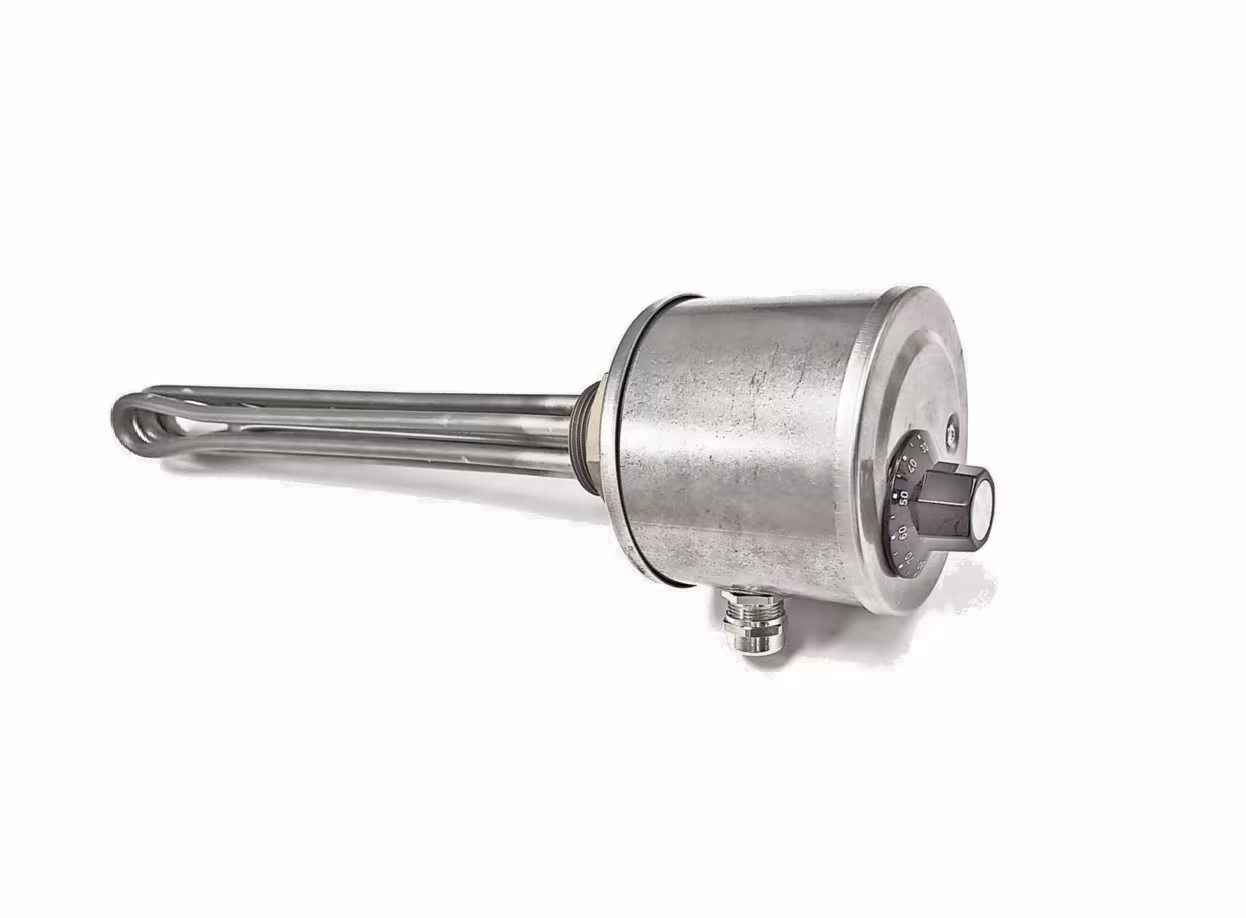 Chauffage à visser G1 1/2, eau chaude/PV, régulateur 30-80°C/STB 100°C de la marque Schultze de la catégorie chauffage à visser