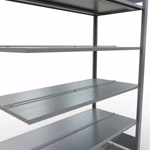 Rayonnage supplémentaire, étagère de bureau, système enfichable MULTIplus150, 2000 x 1300 x 600 mm, 6 étagères, galvanisé, avec butée centrale de Schulte Lagertechnik de la catégorie étagères de bureau