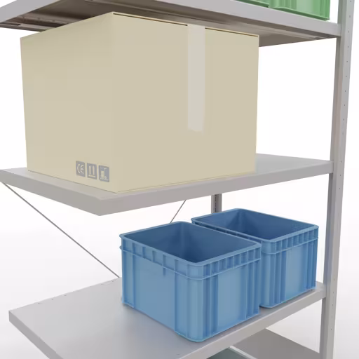 Immagine aggiuntiva dell'articolo Ripiano aggiuntivo, ripiano per ripiano, sistema a innesto MULTIplus330, 2000 x 1000 x 600 mm (AxLxP), 5 ripiani, traversa, RAL 7035 grigio chiaro da ripiano aggiuntivo