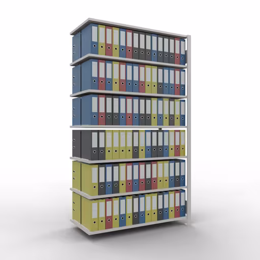 Figura n. 12 dell'articolo scaffali componibili, scaffali per ufficio, sistema a innesto MULTIplus150, 2300 x 1300 x 600 mm, 7 ripiani, grigio chiaro del gruppo di prodotti scaffali per ufficio della marca Schulte Lagertechnik