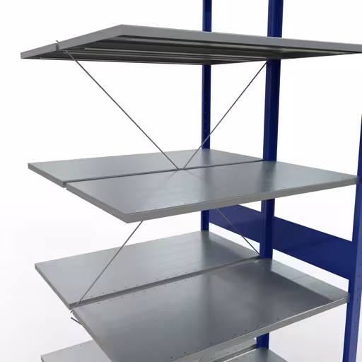 Immagine del prodotto n. 10 dell'articolo scaffale aggiuntivo, scaffale doppio, sistema di scaffali MULTIplus150, 3000 x 1000 x (2x1000) mm (AxLxP), 2x7 ripiani, traversa, RAL 5010 blu genziana dalla gamma di scaffali della marca Schulte Lagertechnik