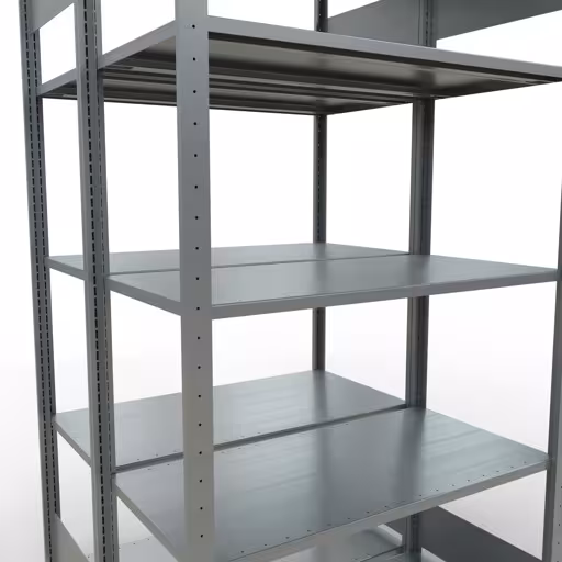 Image du produit n° 13 de l'article Étagère de base, étagère double, étagère système enfichable MULTIplus150, 2000 x 1000 x (2x500) mm (HxLxP), 2x5 étagères, barres de longueur, galvanisé Figure n° 13 de l'article étagère de base, étagère double, système d'étagères enfichables MULTIplus150, 2000 x 1000 x (2x500) mm, 2x5 étagères, galvanisées du groupe de produits étagères de la marque Schulte Lagertechnik