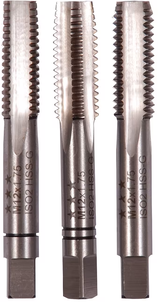 Hand Gewindebohrer M HSS DIN 352 - 3-tlg. Typ Variante: Handgewindebohrersatz HSS-G DIN 352 M 2 aus der Kategorie Gewindeschneidwerkzeuge mit der Artikelnr. 93020