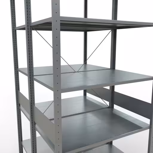Figura n. 12 dell'articolo scaffale base, scaffale doppio, sistema a innesto per scaffali MULTIplus150, 3000 x 1000 x (2x1200) mm (AxLxP), 2x7 ripiani, traversa, zincato dal gruppo di prodotti scaffali della marca Schulte Lagertechnik