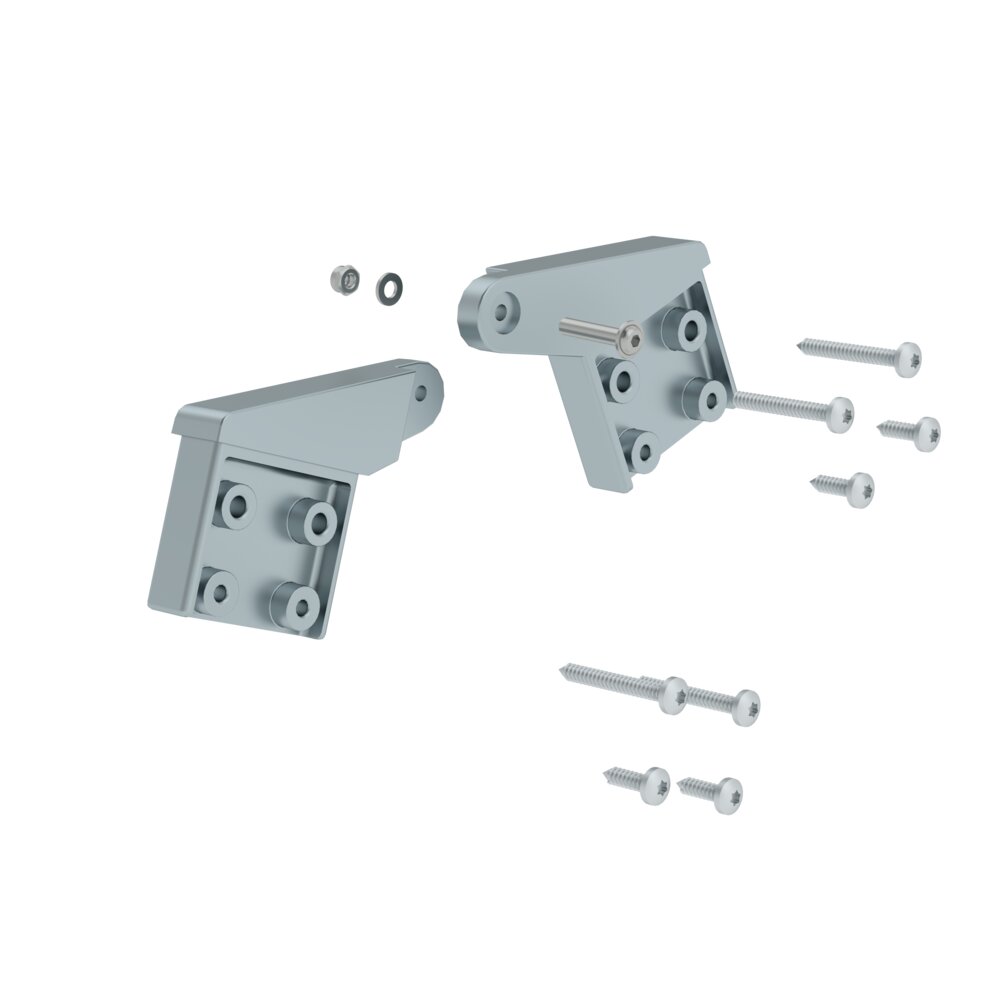 Set di cerniere di ricambio Munk per scale a pioli, accessibili da entrambi i lati, in alluminio, della categoria scale a pioli, numero articolo 019296.