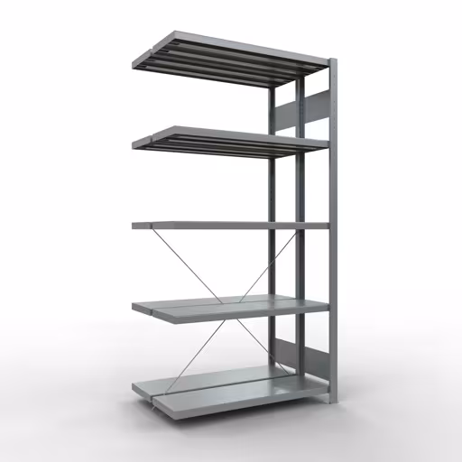 Immagine aggiuntiva dell'articolo Ripiano aggiuntivo, ripiano doppio, sistema di scaffali MULTIplus250, 2000 x 1000 x (2x300) mm (AxLxP), 2x5 ripiani, traversa, zincato da ripiani doppi