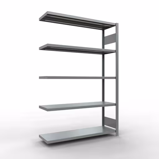 Rayonnage supplémentaire, rayonnage à étagères, système enfichable MULTIplus250, 2000 x 1300 x 400 mm (HxLxP), 5 étagères, barres de longueur, galvanisé de Schulte Lagertechnik Rayonnage supplémentaire, rayonnage à étagères, système enfichable MULTIplus250, 2000 x 1300 x 400 mm (HxLxP), 5 étagères, barres de longueur, galvanisé, étagère supplémentaire, réf. 12945-130-LR